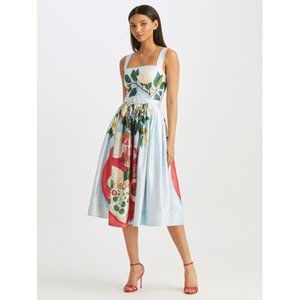 OSCAR DE LA RENTA~ painted-tablescape-mikado-tank-dress -SMALL